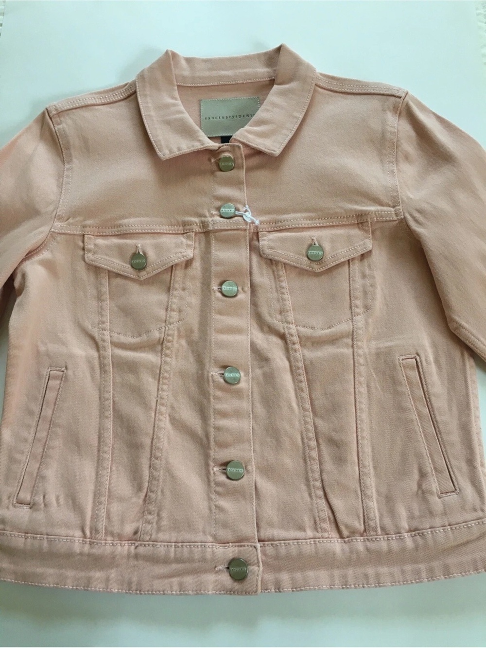 Sanctuary Blush Pink Denim Label Top Sz S